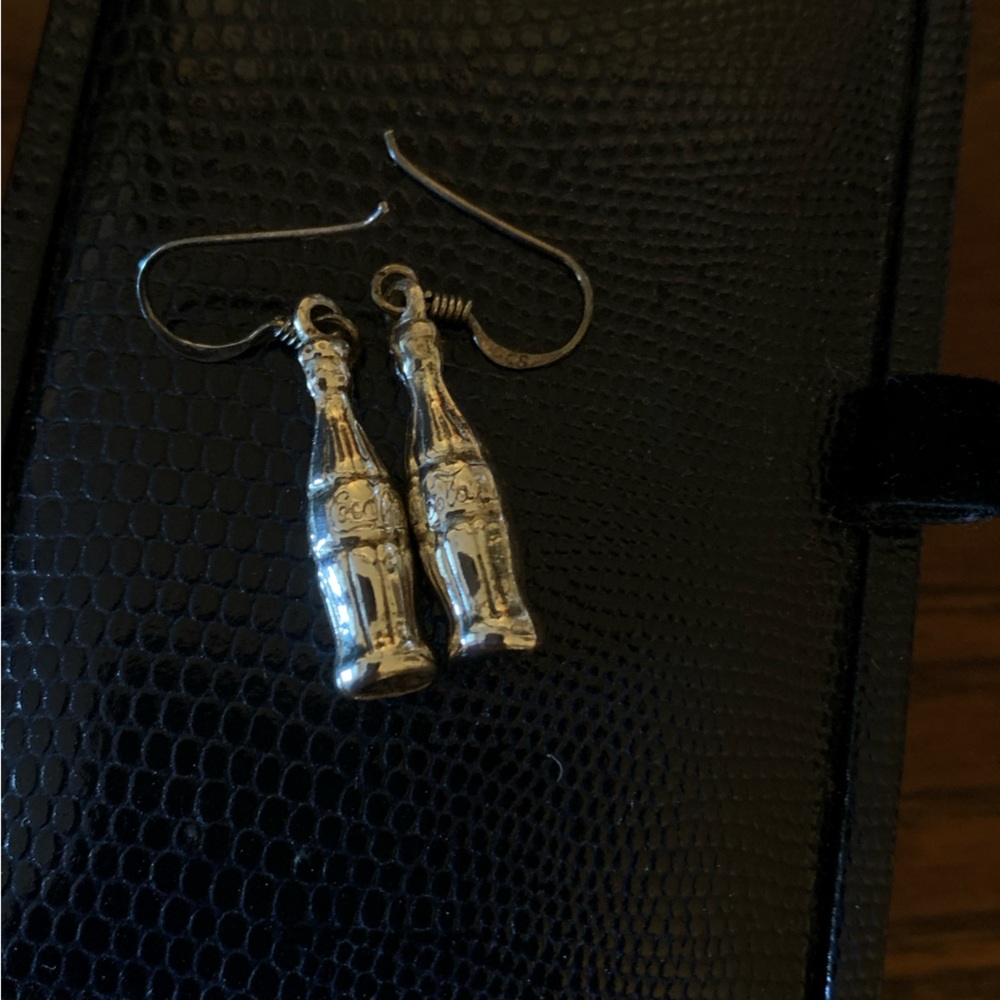 Vintage silver Coca Cola bottle earrings great condition